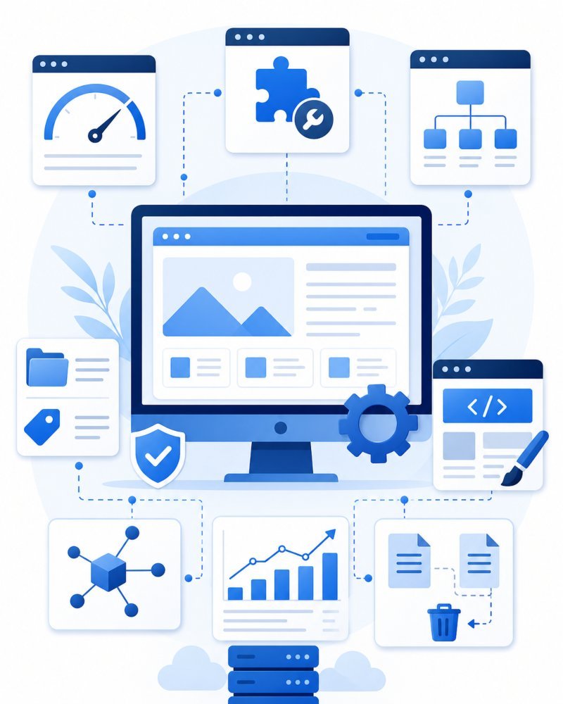 WordPress technical SEO workspace