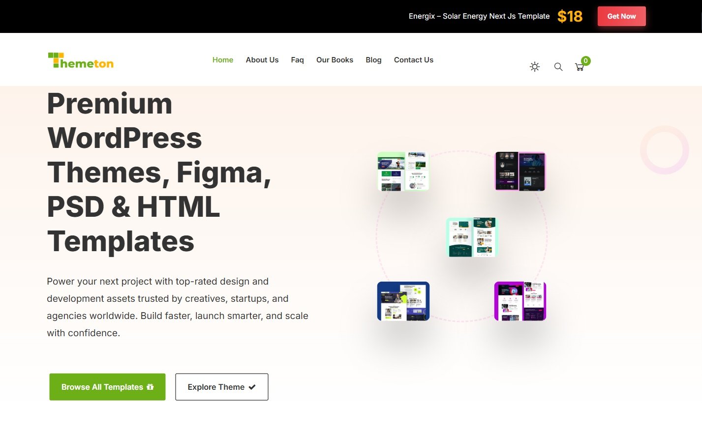 Themeton professional WordPress templates website screenshot